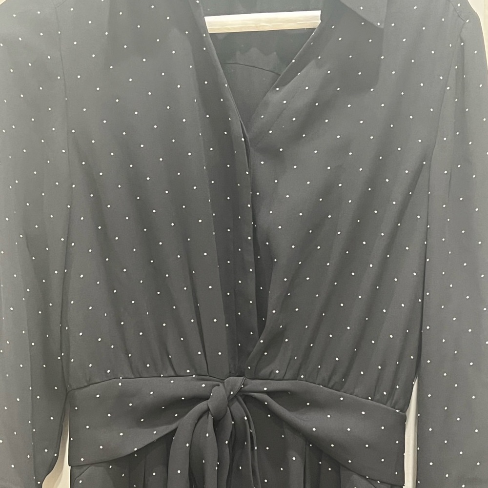 Elegant Black Polka Dot Dress